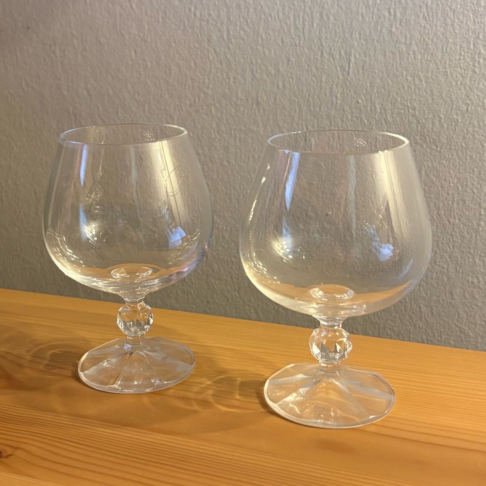Clear Brandy Snifter Glasses - Set of 2